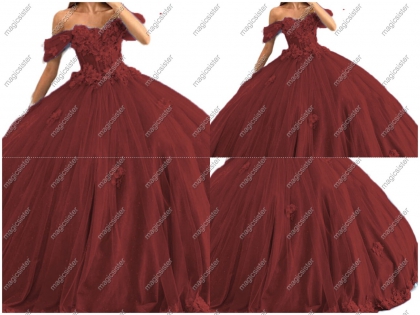 Factory wholesale off shoulder lace applique quinceanera dress