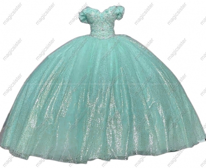 Sage Luxury Unique Glitter Quinceanera Dresses