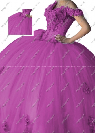 Factory wholesale customized 3D floral quinceanera dress