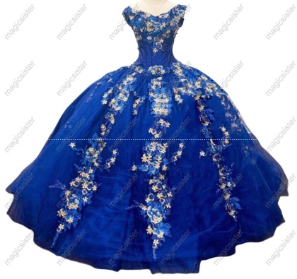 Luxury Customized 3D Floral Quinceanera Dress