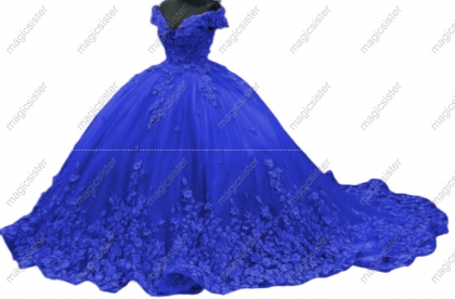 Luxury Hot Sale 3D Flower Lace Quinceanera Dress