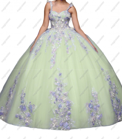 Sage Sparkly Hotselling Customed Make Quinceanera Dress