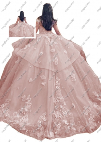Blush Factory wholesale Customized 3D Floral Quinceanera Dress