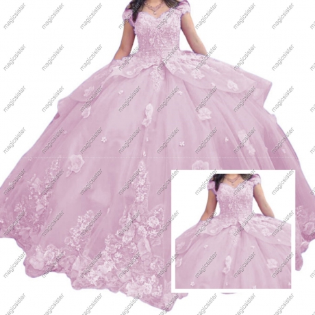 Blush Factory wholesale Customized 3D Floral Quinceanera Dress