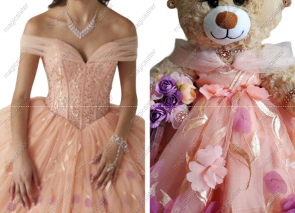 Blush Factory Wholesale Beautiful Hotselling Matching Barbie and Bear Dress