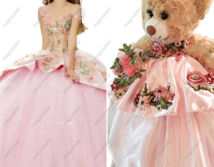 Blush Factory Wholesale Beautiful Hotselling Matching Barbie and Bear Dress