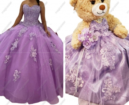Beautiful Hotselling Matching Barbie and Bear Dress