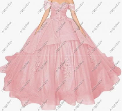 Blush Factory wholesale Instock Glitter 3D Floral Appliques Quinceanera Dress