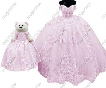 Factory Wholesale Hotselling Matching Barbie and Bear Dress