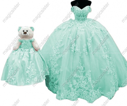 Factory Wholesale Hotselling Matching Barbie and Bear Dress