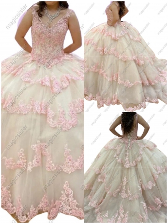 blush Superhot Factory Wholesale Quinceanera Dress
