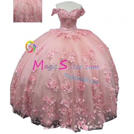 Blush Factory Wholesale Luxury 3D Floral Quinceanera Dress