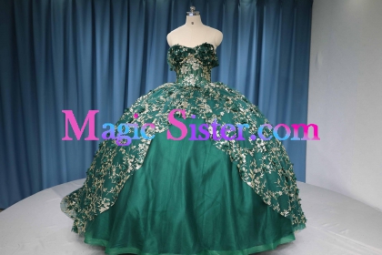 Iridescent Thick Glitter Tulle Quinceanera Dress