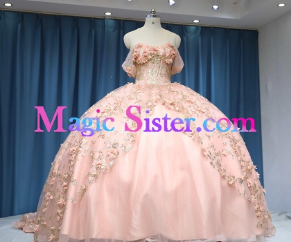 Iridescent Thick Glitter Tulle Quinceanera Dress