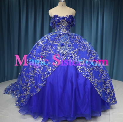 Iridescent Thick Glitter Tulle Quinceanera Dress