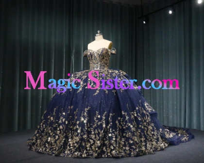 Iridescent Thick Glitter Tulle Quinceanera Dress