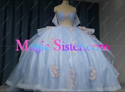 Iridescent Thick Glitter Tulle Quinceanera Dress