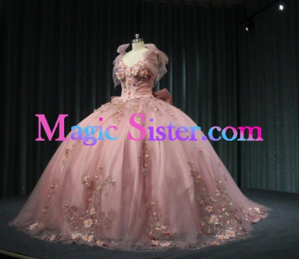 Iridescent Thick Glitter Tulle Quinceanera Dress