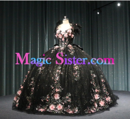 Iridescent Thick Glitter Tulle Quinceanera Dress