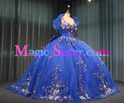 Iridescent Thick Glitter Tulle Quinceanera Dress