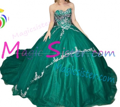 Emerald Green Luxury Topselling Quinceanera Dress