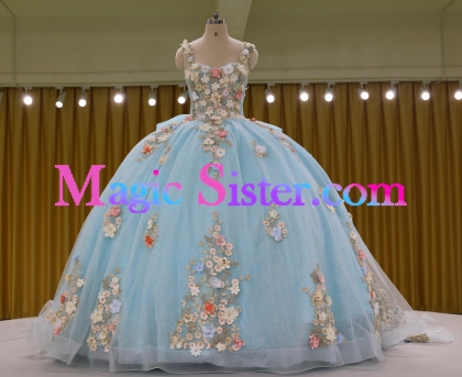 Iridescent Thick Glitter Tulle Quinceanera Dress