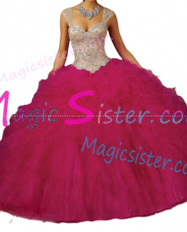 Factory Wholesale Topselling Fushsia Quinceanera Dress