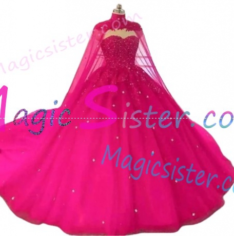 Factory Wholesale Topselling Fushsia Quinceanera Dress