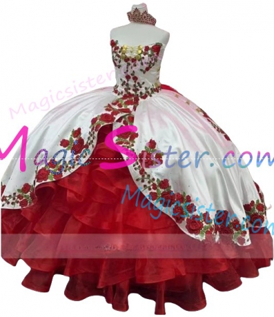 Red Luxurious Elegant Fashionable Quinceanera Dress