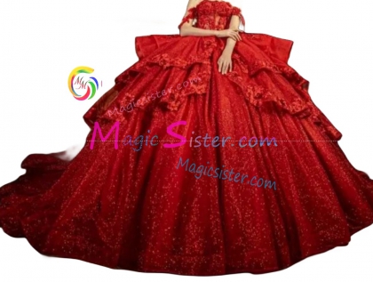 Topselling Luxurious Elegant Fashionable Red Quinceanera Dress