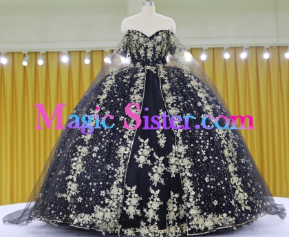 Iridescent Thick Glitter Tulle Quinceanera Dress