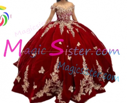 Hotselling Beautiful Burgundy Quinceanera Dress