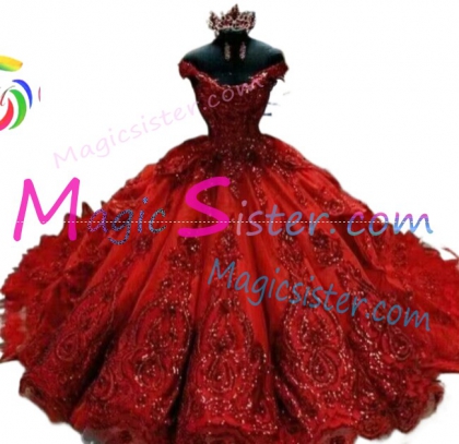 Hotselling Beautiful Burgundy Quinceanera Dress