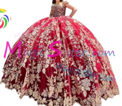 Hotselling Burgundy Quinceanera Dress