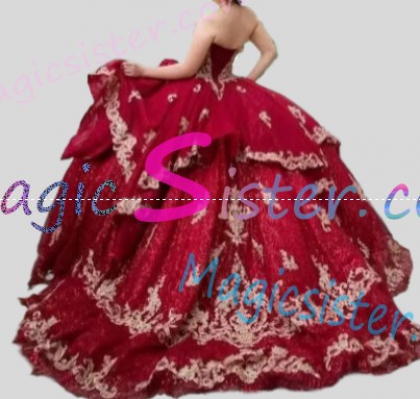 Hotselling Luxury Burgundy Quinceanera Dress