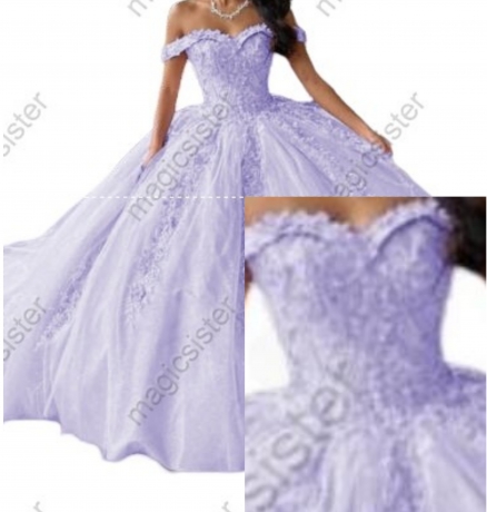 Sweetheart Quinceanera Dresses Ball Gown Appliques Lace Tulle