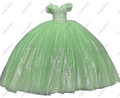Sage Luxury Unique Glitter Quinceanera Dresses