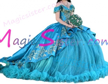 Instock Embroidery Charro Quinceanera Dress